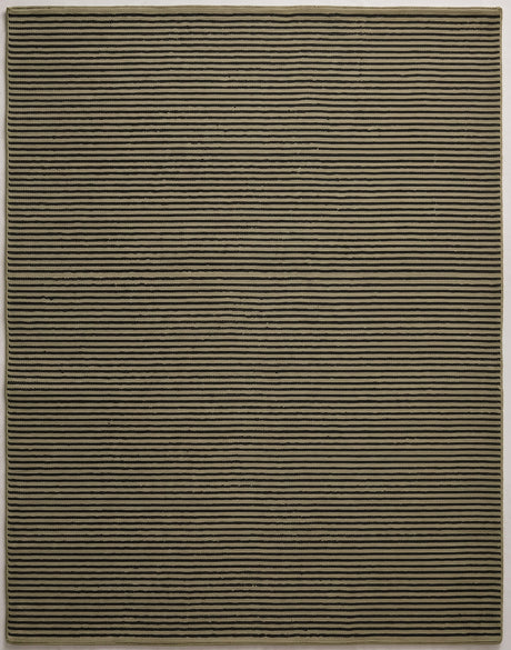Modern Hand Tufted Wool Rug, Thin Striped Pattern, Soft Wool Carpet