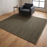 Modern Hand Tufted Wool Rug, Thin Striped Pattern, Soft Wool Carpet