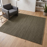 Modern Hand Tufted Wool Rug, Thin Striped Pattern, Soft Wool Carpet