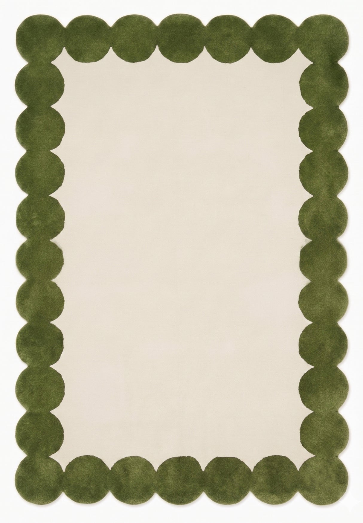 Hand-Tufted Scalloped Wool Area Rug | Modern Irregular Shape with Soft Plush Pile