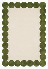 Hand-Tufted Scalloped Wool Area Rug | Modern Irregular Shape with Soft Plush Pile