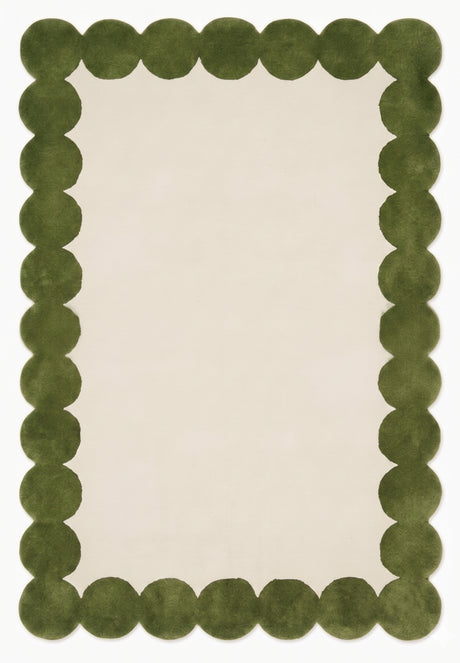 Hand-Tufted Scalloped Wool Area Rug | Modern Irregular Shape with Soft Plush Pile