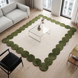 Hand-Tufted Scalloped Wool Area Rug | Modern Irregular Shape with Soft Plush Pile