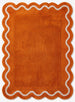 Modern Hand Tufted Wool Rug | Handmade Scalloped Border Carpet