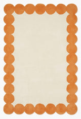 Hand-Tufted Scalloped Wool Area Rug | Modern Irregular Shape with Soft Plush Pile