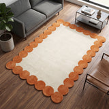 Hand-Tufted Scalloped Wool Area Rug | Modern Irregular Shape with Soft Plush Pile