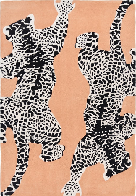 Climbing Jaguar Modern Handmade Wool Area Rug