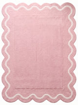 Modern Hand Tufted Wool Rug | Handmade Scalloped Border Carpet
