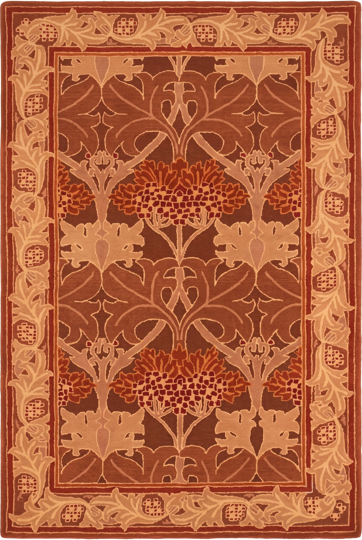 Handmade W Morris Traditional Oriental 100% Wool Area Rug