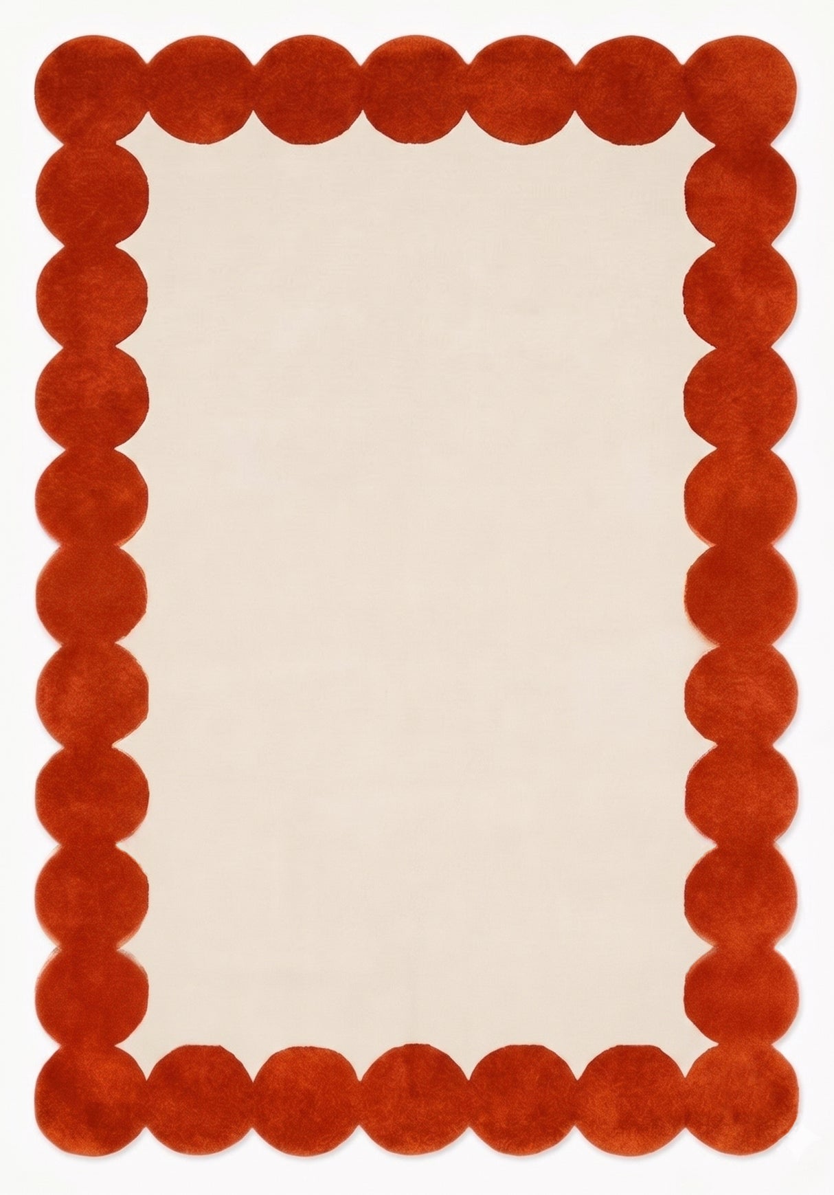 Hand-Tufted Scalloped Wool Area Rug | Modern Irregular Shape with Soft Plush Pile