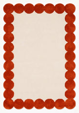Hand-Tufted Scalloped Wool Area Rug | Modern Irregular Shape with Soft Plush Pile