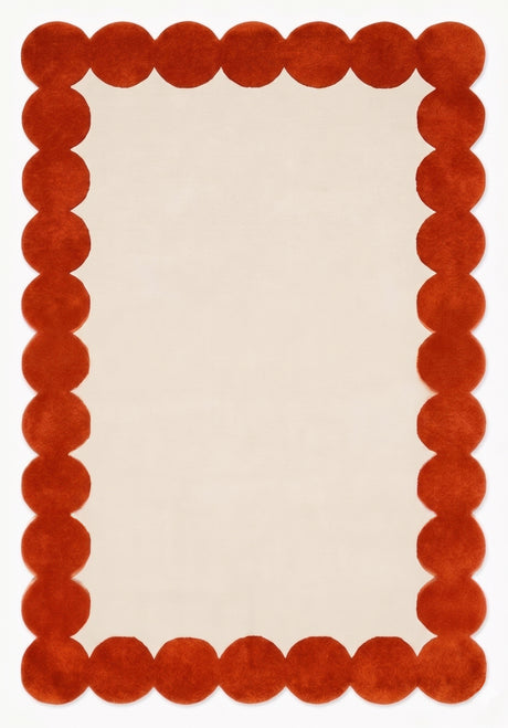 Hand-Tufted Scalloped Wool Area Rug | Modern Irregular Shape with Soft Plush Pile
