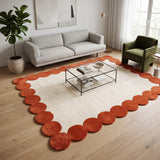 Hand-Tufted Scalloped Wool Area Rug | Modern Irregular Shape with Soft Plush Pile