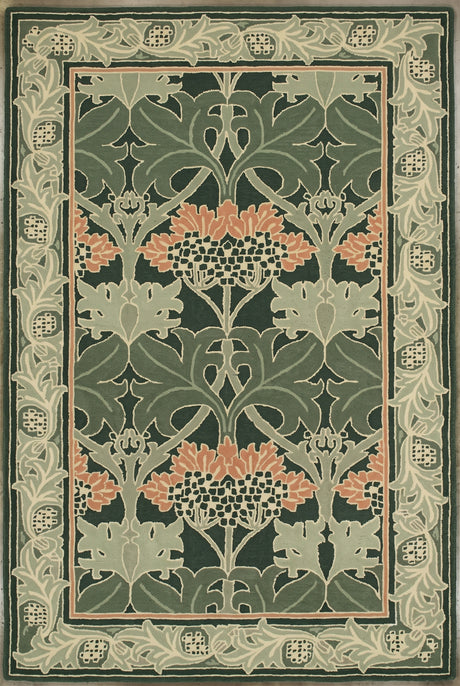 Handmade W Morris Traditional Oriental 100% Wool Area Rug