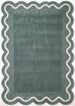 Modern Hand Tufted Wool Rug | Handmade Scalloped Border Carpet