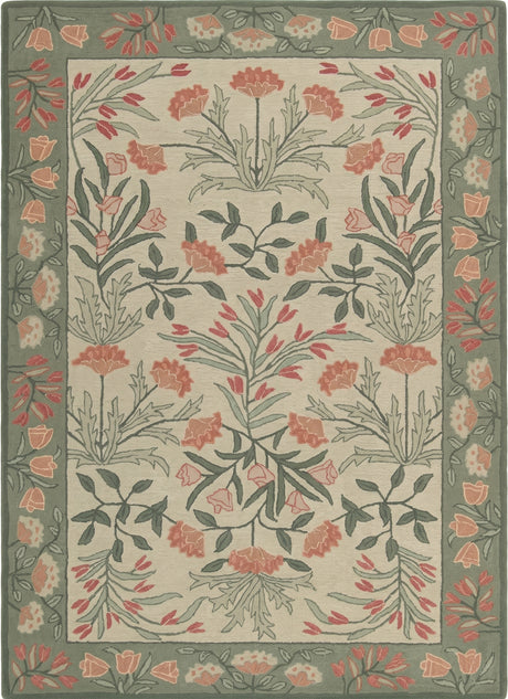 Hand-Tufted Adeline Wool Rug with Traditional Floral Tulip Design