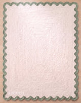 Handwoven Jute Rug with Scalloped Border, Natural Fiber Indoor Rug
