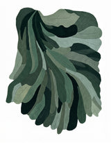 Handmade Irregular Shape Wool Rug | Unique Contemporary Colorful Botanical Design