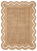 Modern Hand Tufted Wool Rug | Handmade Scalloped Border Carpet