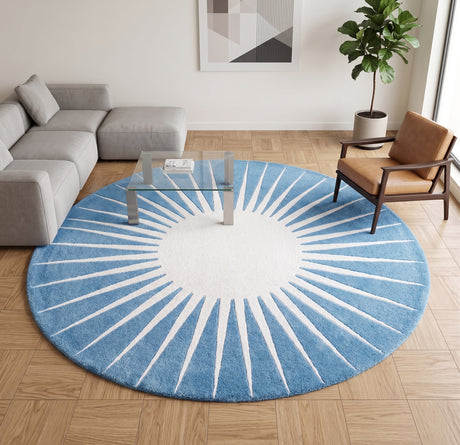 Modern Round Area Rug – Hand-Tufted with 100% New Zealand Wool