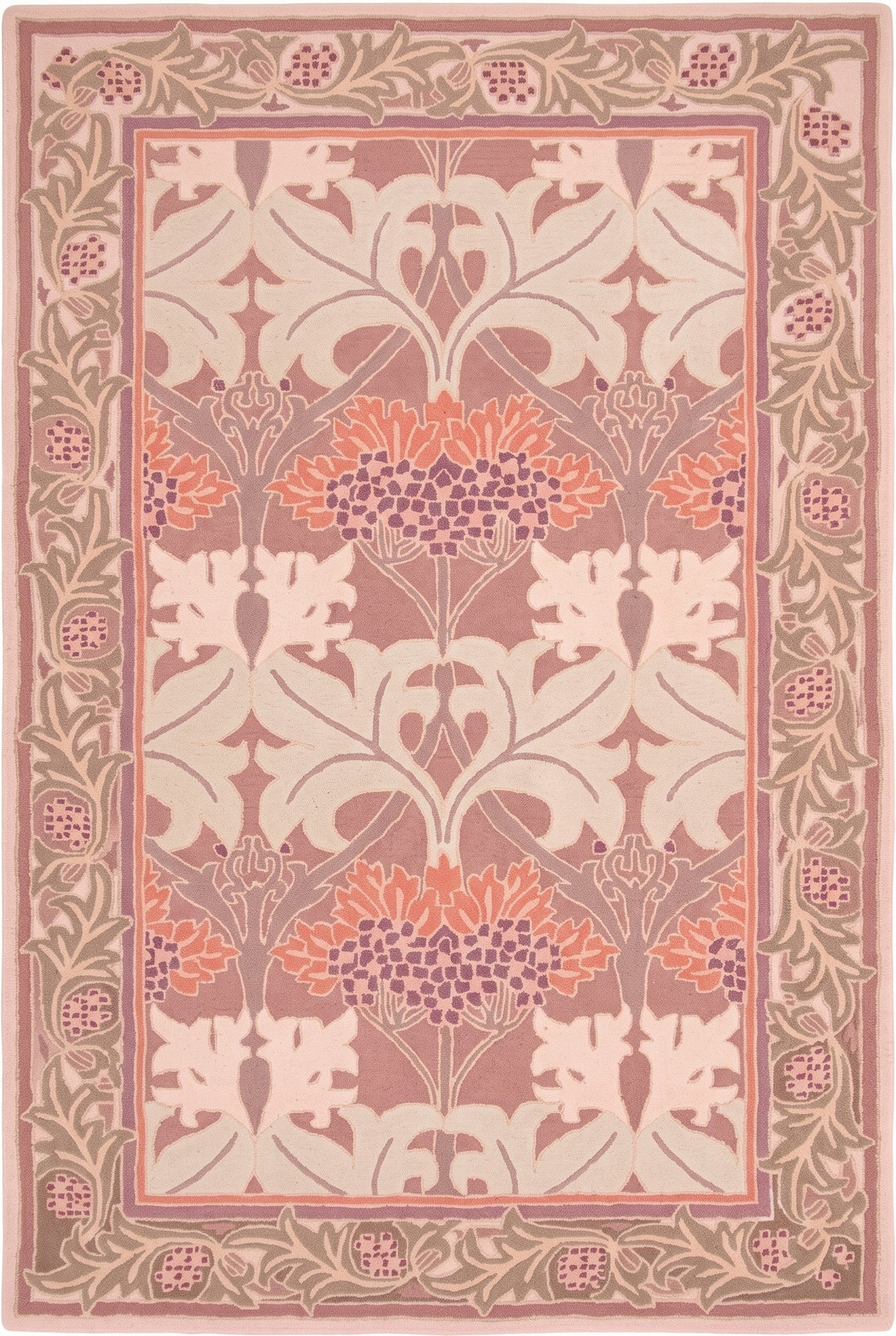Handmade W Morris Traditional Oriental 100% Wool Area Rug