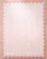 Handwoven Jute Rug with Scalloped Border, Natural Fiber Indoor Rug