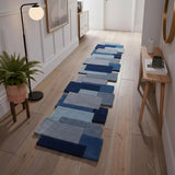 Modern Colorful Palette Irregular Shape Runner Wool Rug