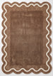 Modern Hand Tufted Wool Rug | Handmade Scalloped Border Carpet