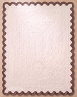 Handwoven Jute Rug with Scalloped Border, Natural Fiber Indoor Rug