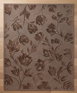 Hand Tufted Floral Wool Area Rug, Raised Botanical Carved Design