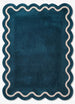 Modern Hand Tufted Wool Rug | Handmade Scalloped Border Carpet