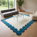 Hand-Tufted Scalloped Wool Area Rug | Modern Irregular Shape with Soft Plush Pile