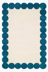 Hand-Tufted Scalloped Wool Area Rug | Modern Irregular Shape with Soft Plush Pile