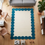 Hand-Tufted Scalloped Wool Area Rug | Modern Irregular Shape with Soft Plush Pile