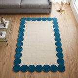 Hand-Tufted Scalloped Wool Area Rug | Modern Irregular Shape with Soft Plush Pile