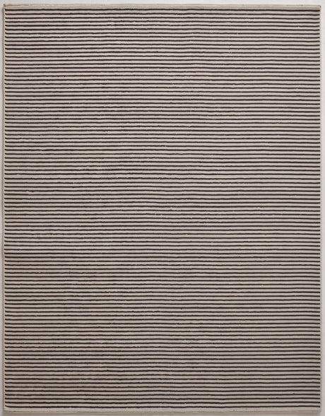 Modern Hand Tufted Wool Rug, Thin Striped Pattern, Soft Wool Carpet