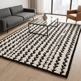 Hand-Tufted Wool Area Rug, Botanical Vine Pattern, Soft Thick Wool Carpet